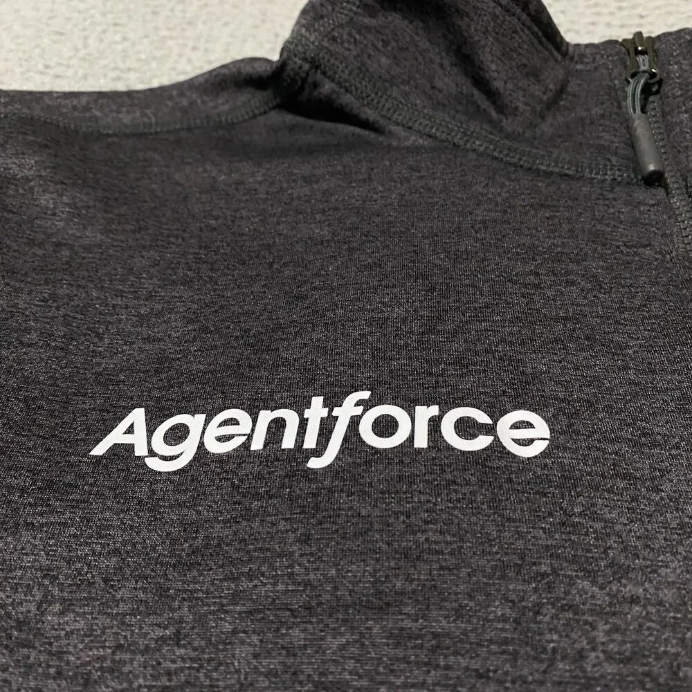 Salesforce Agentforce Pullover North Face Men Large Gray 1/4 Zip Employee Office